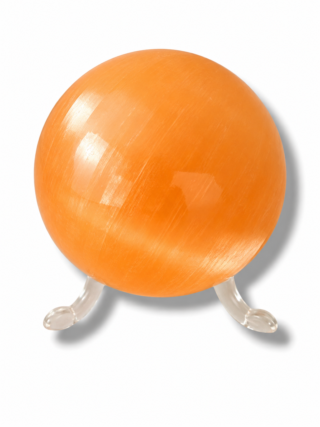 Esfera de selenita naranja pequeña calidad premium