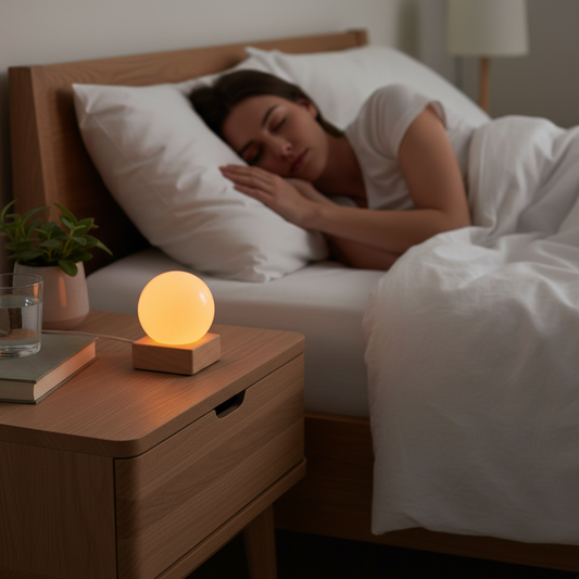 Lámpara selenita 8cm pequeña dormitorio